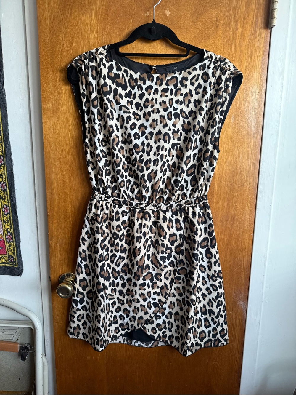 H&M Cheetah Print Mini Dress in Cream and Brown